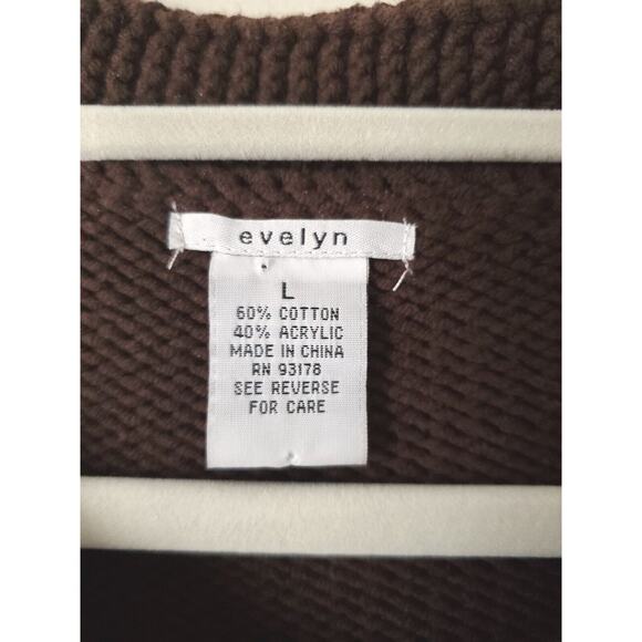 Women Brown Cardigan Sweater M Pom Pom Goblincore Neutral Academia Cottage Twee - Picture 4 of 11